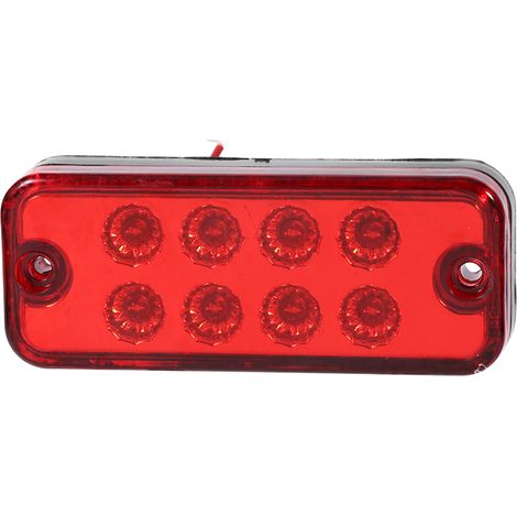 6 feux de gabarit LED rouges 8 diodes pour camion remorque poids lourd clignotant latéral (1/2)
