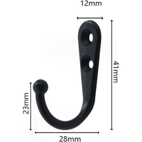 Lot de 10 crochets noirs minimalistes, porte-manteau mural, noir, avec vis de fixation. (1/3)