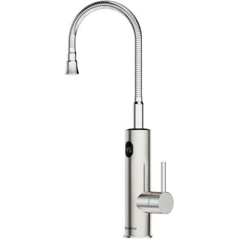 Wasserhahn mit Durchlauferhitzer, 3200W Electric Wasserhahn Küche LED Digitalanzeige Küchenarmatur Edelstahl 360° Flessibile Drehung Mischbatterie Küche IPX4 Wasserdicht Armatur Küche