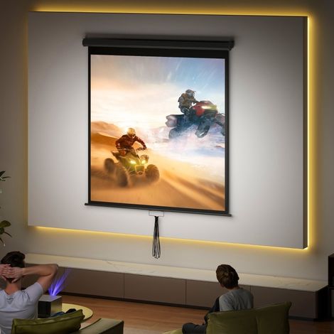 Projektionsleinwand 152 x 152 cm 85" 1:1 HD 4K für Wand- oder Deckenmontage MODENUIT (1/2)
