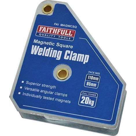 Faithfull Welding Magnet Square 100 x 95mm – Heavy-Duty Magnetic Welding Fixture for Precise Metal Alignment (1/3)