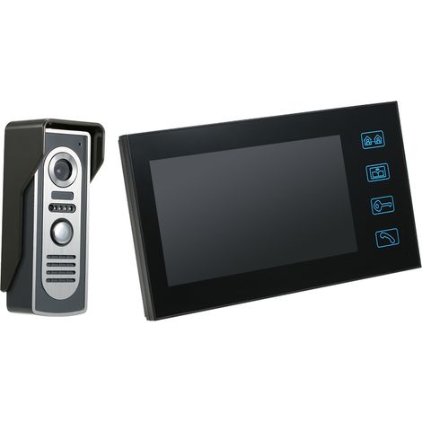 Interphone Vidéo Sécurisé Doorbell 7 pouces Ecran Tactile OWSOO Kit Caméra Extérieure Étanche Vision Nuit (1/4)