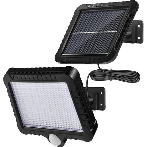 Projecteur solaire à détecteur de mouvement IP65 – Câble de 5m – Angle d'éclairage 120° – Panneau solaire rotatif – Autonomie 10h (1/5)