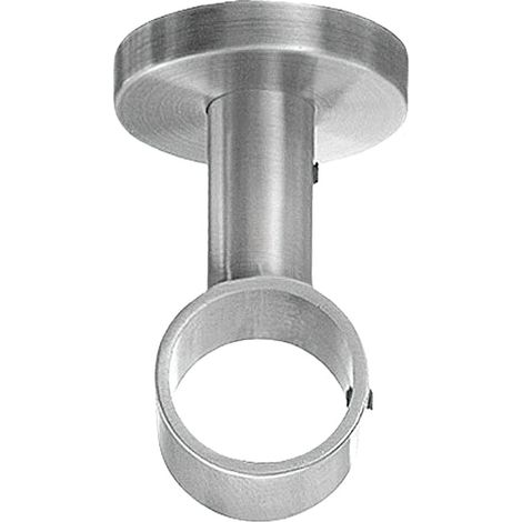Support de plafond en zirconium 28 mm – Finition nickel mat – Pour montage de rideaux en bois dur – Installation plafond – Riel Chyc