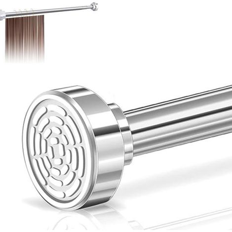 Tringle télescopique sans perçage - - Extensible 66-130 cm - Installation sans outils - Acier inoxydable (1/5)