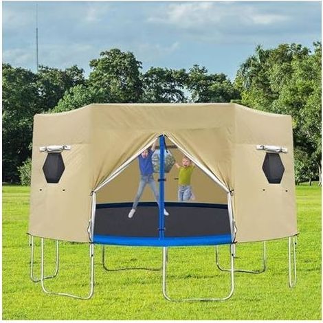 Tente Trampoline - Polyester Oxford Couverture D'ombrage Imperméable Résistante Aux UV Auvent D'abri Solaire pour Rond Pliable Jardin, Jeu Extérieur (1/5)