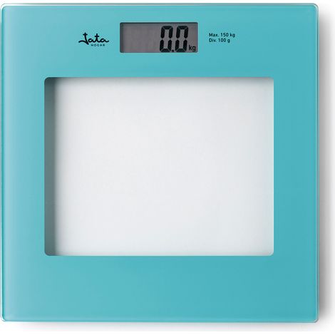 Báscula de baño digital Jata HBAS1290, pantalla LCD, alta precisión, ultradelgada, capacidad de 150 kg, plataforma de cristal, a (1/5)
