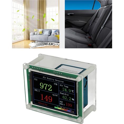 Rilevatore di qualità dell'aria domestica - Monitor portatile di CO2 ad alta sensibilità - PM2.5, temperatura, umidità