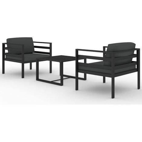 Maison Exclusive - 3-tlg. Garten-Lounge-Set mit Kissen Aluminium