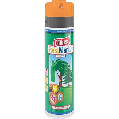Spray de marquage orange fluo - contrôlé KWF Roland Endres Forst-Marker Ergo 360°, aérosol 500ml (1/2)