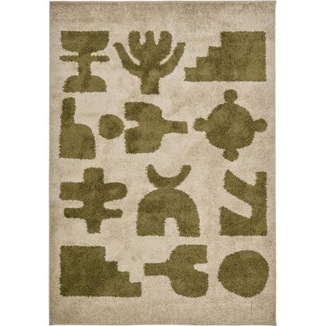 Tapis Nyero rectangulaire 160x230cm vert - Atmosphera créateur d'intérieur (1/3)