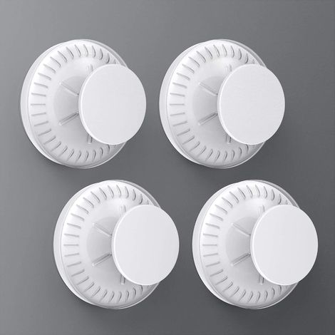 Lot De 4 Crochet Ventouse Mural d'Aspiration en Plastique  Force Puissante Réutilisable Patère Porte Serviette Couronne pour Salle De Bain/Cuisine/Bureau,5kg Blanc (1/5)