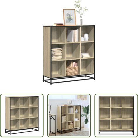 vidaXL Bücherregal Metall - Bücherregal Sonoma-Eiche 97,5x33x107,5 Holzwerkstoff und Metall (1/5)