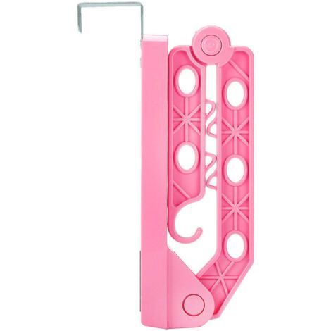 Cintre de porte de voyage pliable, vêtements de bébé, serviettes, chaussettes, robes, pantalons, sacs, etc., cintre en plastique intelligent(Rose) (1/5)
