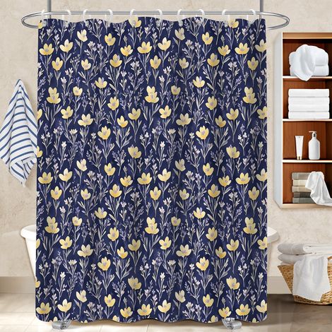 Rideau de bain imprimé polyester 180x180 avec œillets housse de baignoire pour hôtel / airbnb (1/5)