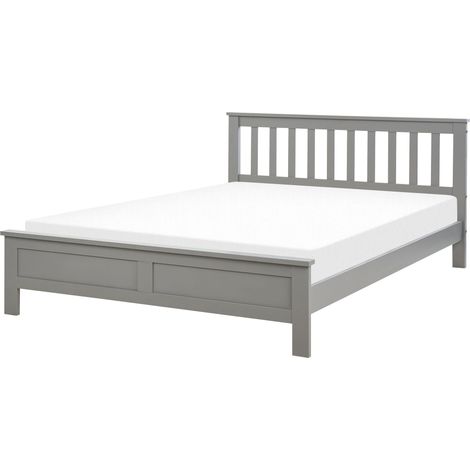 Bett mit Lattenrost Kiefernholz MAYENNE 140 x 200 cm Grau
