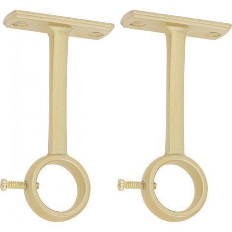 Soporte para barra de cortina para montaje en techo, 2 piezas, para montaje en techo y pared, compatible con una barra de cortina de 2,5 cm (dorado) (1/5)