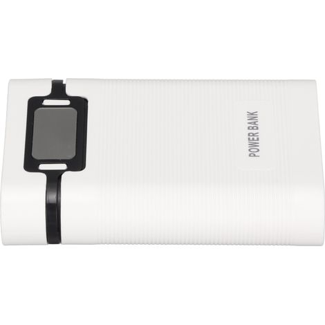 Boîtier de Chargeur Power Bank Portable DIY 18650 avec Écran LCD - 4 Emplacements, Double USB et Micro USB, Alimentation Mobile Blanc (1/5)