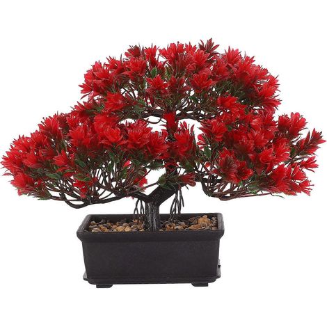 Bonsaï artificiel avec pot : Décoration végétale réaliste pour bureau, maison ou fête - Petit bonsaï vert en plastique pour la chambre ou le jardin (1/5)