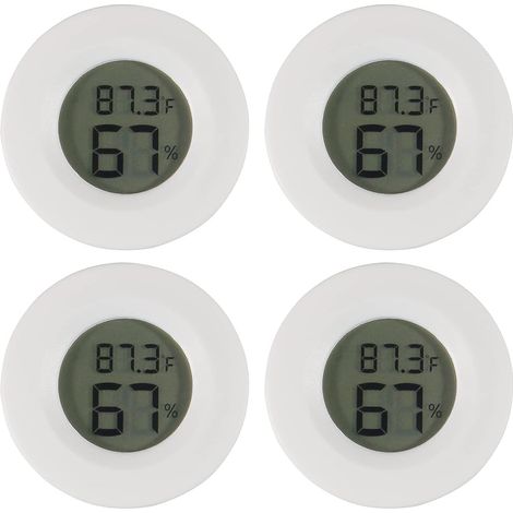 Confezione da 4 mini termometri e igrometri digitali LCD per rettili (bianchi) (1/5)