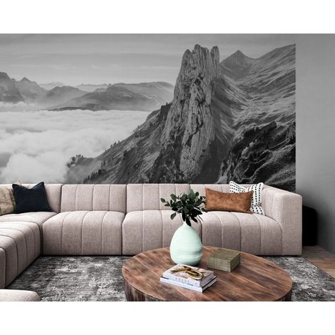 Papier Peint Montagne - Sommet dans les Nuages - 150 x 250 cm (1/2)