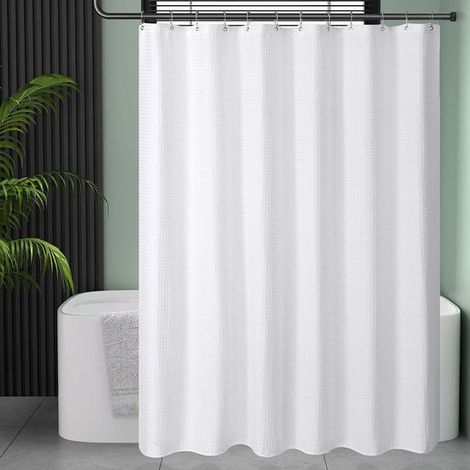 Cortina de ducha lateral，Accesorios de baño，con 12 anillas，Impermeable，80180 cm，Cortina de ducha tipo gofre (1/4)