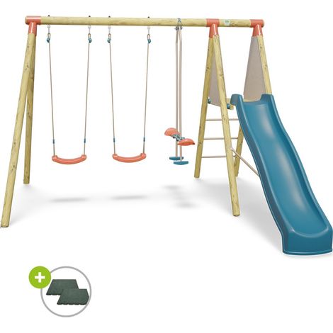 Balançoire en bois 2,30 m Topwood PALMI 2 - 6 enfants