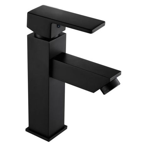Miscelatore rubinetto lavabo bagno nero + piletta con saltarello 87207