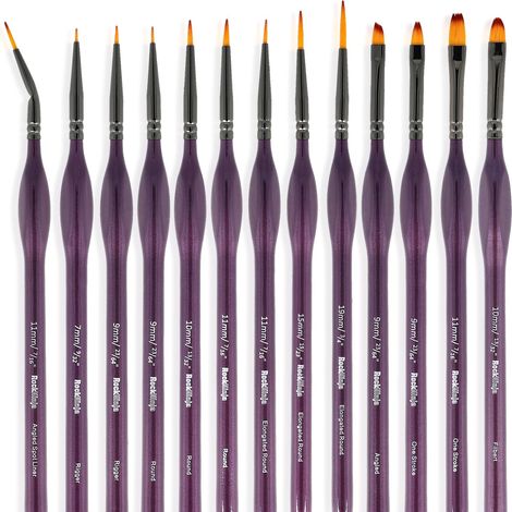 Pinceaux Peinture Détail Pinceaux pour Acrylique Huile Aquarelle Nail Art Pinceau de détail Ensemble,13 pièces. (1/5)