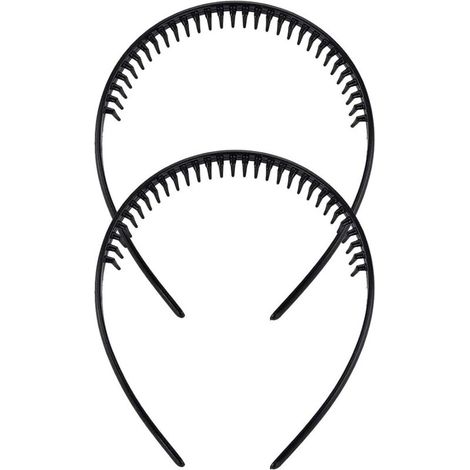 Bandeau pour homme, serre-tête peigne à dents de requin, bandeau Alice en plastique avec pince à dents (1/5)