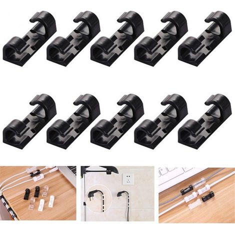 40 attaches-fils autocollants pour câbles, clips de rangement pour voiture, bureau et maison, organisation des câbles (1/5)