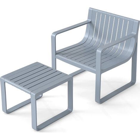 Conjunto de muebles de exterior de 2 piezas resistente a la intemperie con mesa