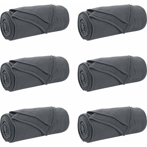 Mantitas de Sofá 6 pcs Gris oscuro 170 x 130 cm Lana vidaXL