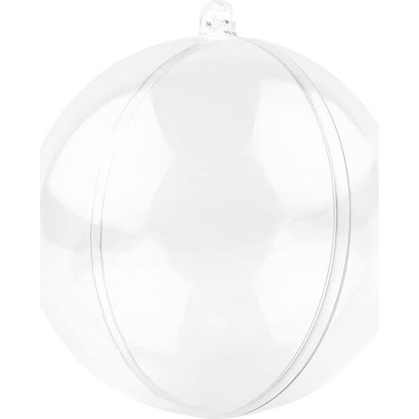 20 Pièces Boules de Noël Transparentes à Remplir 8cm, Boule de Noël en Plastique, Idéal DIY Decoration pour Sapins de Noël (1/5)