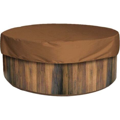 Couverture de Piscine Ronde Piscine Bâche Solaire pour Piscine,Housse de Protection Spas Imerméable , 190T pour Extérieur Spas Baignoire,——Marron 21570cm (1/5)