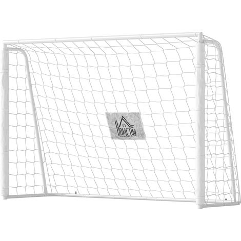 But de football - cage de foot - but d'entrainement dim. 186L x 62l x 123H cm - châssis métal filet PE - piquets & outil inclus - blanc