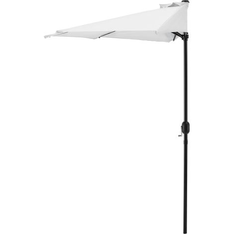 Demi-parasol sur terrasse sur balcon polyester blanc 300 cm x 150cm x 230cm