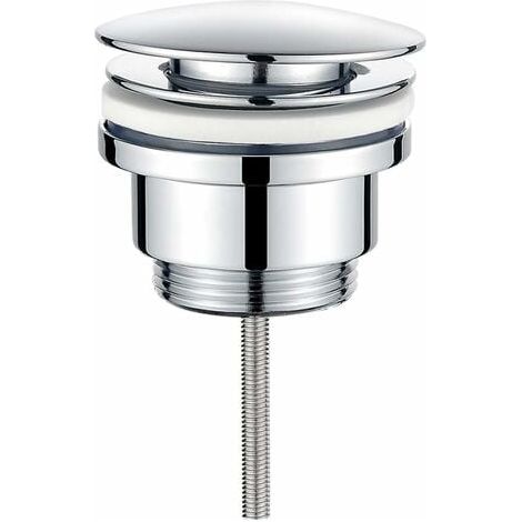 Bonde de vidage pour lavabo de salle de bain POP-UP avec/sans Trop Plein, Bonde de Lavabo Push Open en Métal, Chrome (1/3)