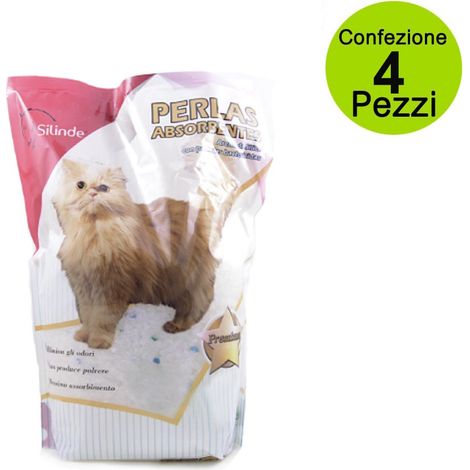 Multipack da 4 pz silinde lettiera per gatti sabbia silicio 7,5 litri premium