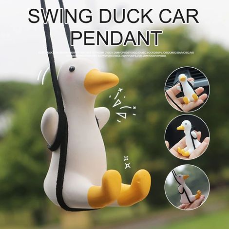 Adorable little duck car pendant with aromatherapy, rearview mirror ornament, bubble wrap packaged. (1/5)