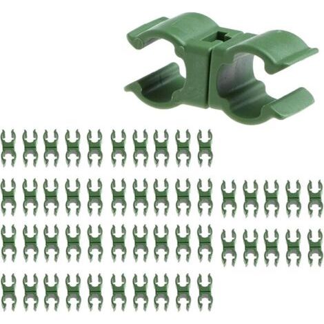 Lot de 50 connecteurs de tige de treillis pour plantes, 16 mm, clips de fixation universels en plastique pour jardin, verger, cage à tomates