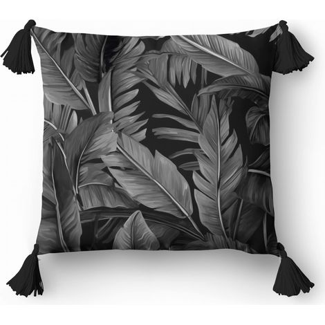 Federa decorativa 45x45 Foglie di grafite floreali (1/2)