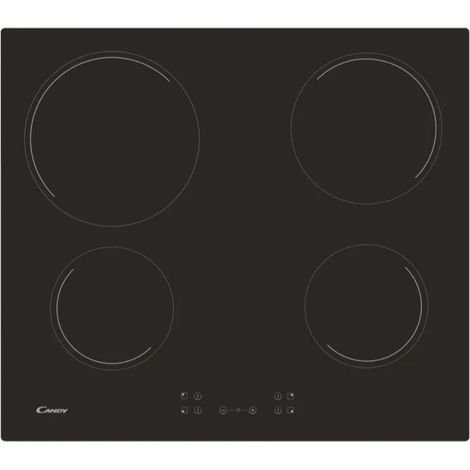 Piano cottura in vetroceramica da 60 cm con 4 fuochi, 6500 W, nero - CH64CCB/4U2 - Candy (1/2)