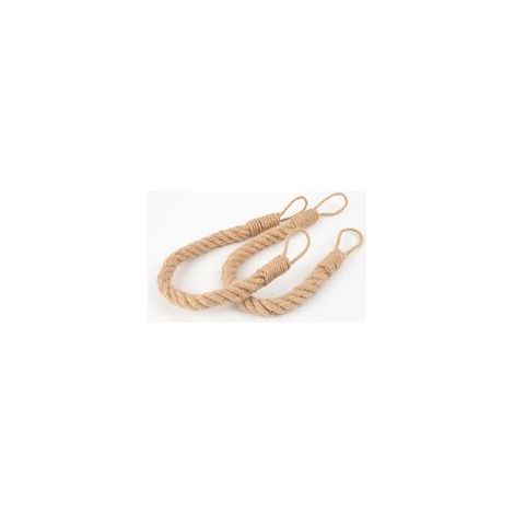 Lot de 2 embrasses de Rideaux avec Corde de Chanvre torsadée décorative Faite à la Main pour Rideaux (Kaki, 2)
