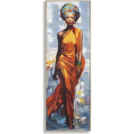 Cuadro decorativo mauro ferretti Daphne dorado 52x152 cm lienzo metal