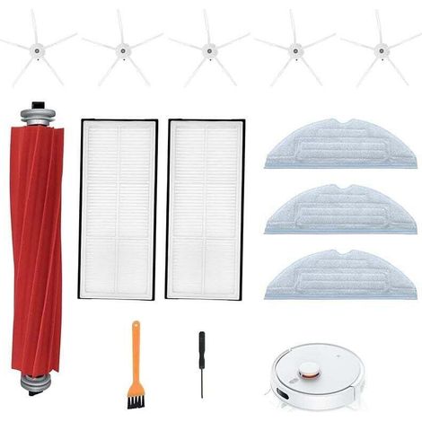 Kit di ricambio per robot aspirapolvere Roborock S7 T8Plus T7s S7 Maxv Ultra S8 Pro Ultra, 1 spazzola principale e 5 spazzole laterali -Crezuo