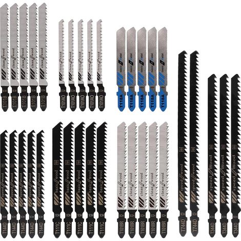 Jigsaw Blade, 35 Pieces, 8 T-Models Basic Jigsaw Blade Set, Jigsaw Blade for Cutting Plastic, Wood and Thin Metal (1/5)
