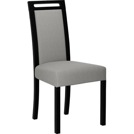 Chaise Victorville 162, Noir, 96x45x41cm, Tissu, En bois, Bois, Mobilier déjà assemblé