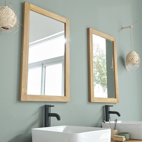 Miroir en teck massif rectangulaire