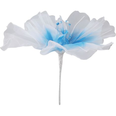 Fleur en gaze de 50 cm de diamètre, couleurs douces et lumineuses, légère, réutilisable, confectionnée à la main en organza, idéale pour la photographie de mariage et les photos de famille (bleu). (1/5)